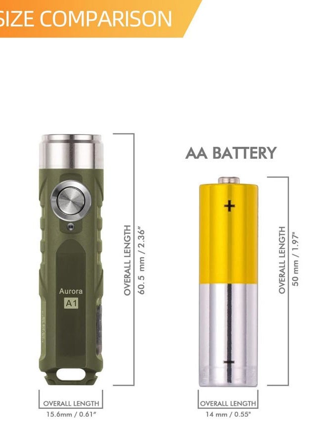 RovyVon Aurora A1 G4 Mini Keychain Flashlight, 650 Lumens Super Bright EDC Light, USB C Rechargeable Pocket Flashlight with Lock Mode & Momentary On, Emergency Gear for Camping, Night Dog Walking - Image 5