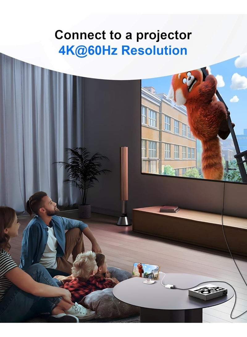 USB C to HDMI Adapter for TV, USBC to HDMI Adapter 4K@60Hz with 100W PD Fast Charging, Type C to HDMI Adapter for iPhone 16/15, iPad Pro, MacBook, Samsung to Monitor, HDTV, Projector - Image 3