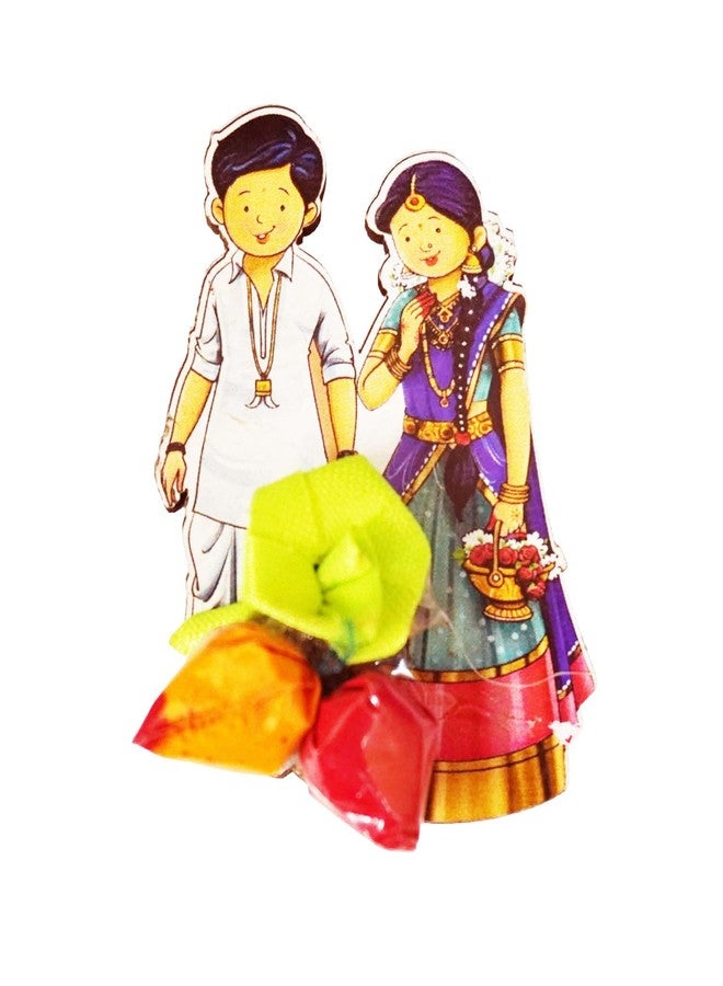 SAI PRASEEDA مجموعة هدايا صغيرة من خشب MDF من SAI PRASEEDA، تتضمن 11 كيسًا من أكياس الحناء والكومكوم، مناسبة لحفلات البوجا والمهرجانات وحفلات الزفاف وحفلات الانتقال إلى منزل جديد وحفلات التامبولام والمناسبات السعيدة. - Image 1