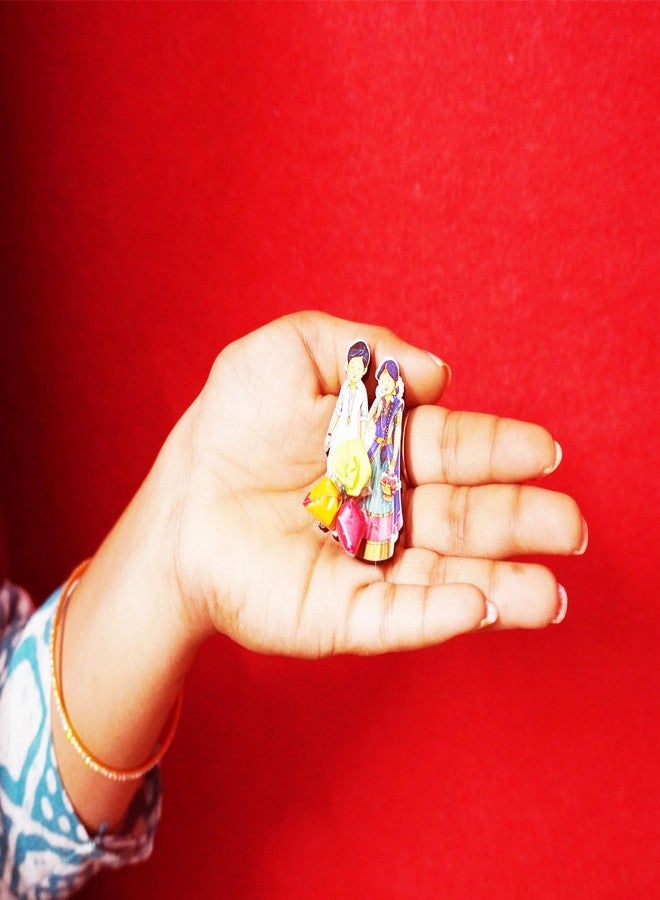 SAI PRASEEDA مجموعة هدايا صغيرة من خشب MDF من SAI PRASEEDA، تتضمن 11 كيسًا من أكياس الحناء والكومكوم، مناسبة لحفلات البوجا والمهرجانات وحفلات الزفاف وحفلات الانتقال إلى منزل جديد وحفلات التامبولام والمناسبات السعيدة. - Image 4