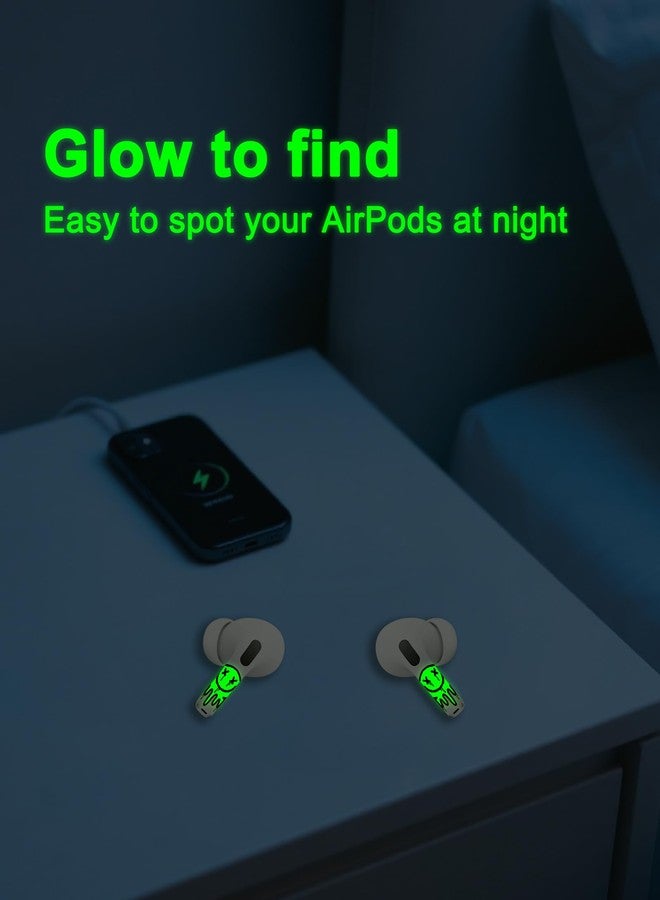 RockMax for AirPod Skins, Glow in The Dark Crown Stickers for Ear Buds, DIY Tattoos for AirPods Pro 2nd Generation, Easy to Identify, Compatible with AirPods Pro 1/2/3 & AirPod 1/2/3/4(Universal Fit) - Image 2