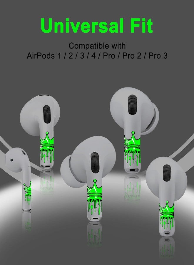 RockMax for AirPod Skins, Glow in The Dark Crown Stickers for Ear Buds, DIY Tattoos for AirPods Pro 2nd Generation, Easy to Identify, Compatible with AirPods Pro 1/2/3 & AirPod 1/2/3/4(Universal Fit) - Image 4