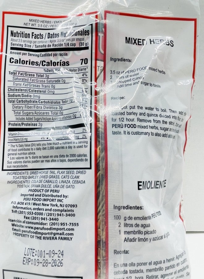 Peru Food - Emoliente Peruano Mixed 100% Natural Herbs - 3.5 Oz (Pack of 2) - Used as a Traditional Drink - Image 3
