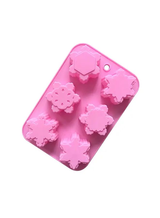 Pink Silicone Hexagonal Snowflake Mold For Baking Chocolate Soap Making Christmas Treats DIY Crafts - Image 4