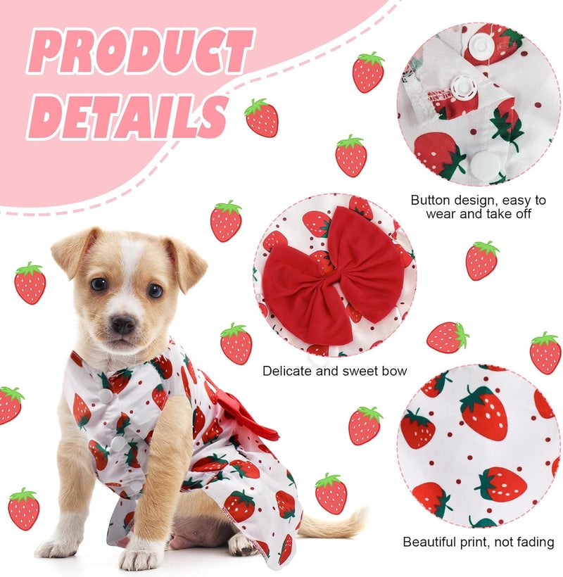 KATOLK 6 Pieces Dog Dresses for Small Dogs Girls, Cute Princess Puppy Kitten Dog Dresses with Flowers and Bowknot for Pet Cats, Small Dogs' Outfits Female Pet Skirts Clothes for Chihuahua Yorkies - Image 5