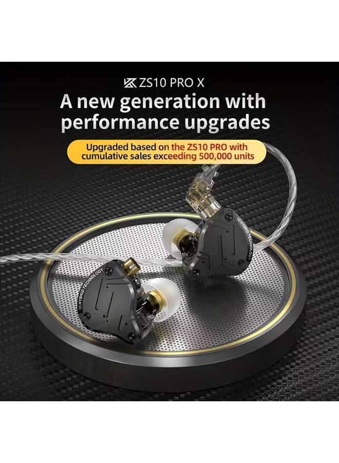Linsoul KZ ZS10 PRO X in Ear Monitors Upgrade Version 4BA+1DD 5 Driver IEM Earphones HiFi Metal Wired Earbuds, Wired Earbuds For Iphone, Studio Monitoring, Professional Audio, Inear Design, Lightweight Earphones, Durable Rubber, Precision Drivers, Noisolation Earphones, Sound Engineers, Musicians - Image 4