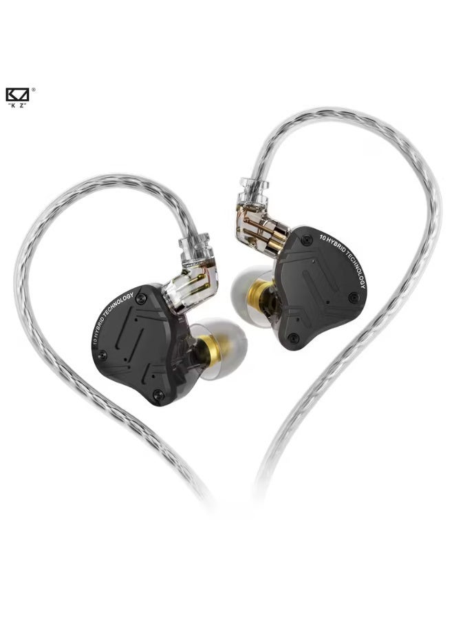 KZ ZS10 PRO X in Ear Monitors Upgrade Version 4BA+1DD 5 Driver IEM Earphones HiFi Metal Wired Earbuds, Wired Earbuds For Iphone, Studio Monitoring, Professional Audio, Inear Design, Lightweight Earphones, Durable Rubber, Precision Drivers, Noisolation Earphones, Sound Engineers, Musicians - Image 1