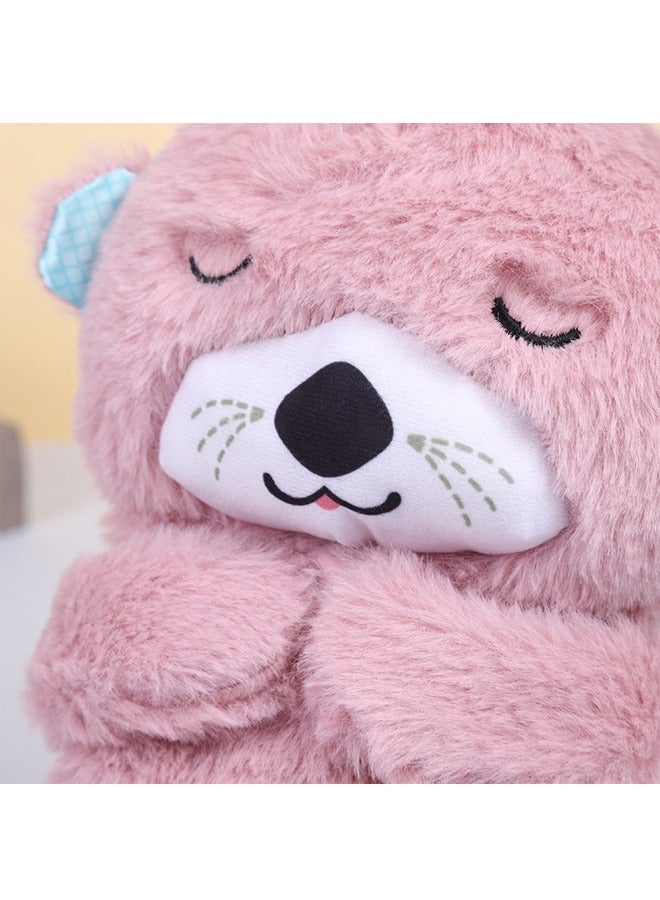 هالامودو تنفس الدب دمية مهدئة الألعاب- لطيف ألعاب بلش للأطفال الرضع والأطفال الصغار - الموسيقى مهدئة مع Lullabies، صوت ضربات القلب واللمع الناعم - فائقة الناعمة Hypoallergenic النسيج- 12 بوصة الدب الحنين الوردي - Image 2