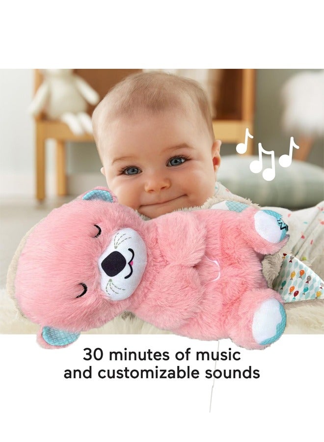 هالامودو تنفس الدب دمية مهدئة الألعاب- لطيف ألعاب بلش للأطفال الرضع والأطفال الصغار - الموسيقى مهدئة مع Lullabies، صوت ضربات القلب واللمع الناعم - فائقة الناعمة Hypoallergenic النسيج- 12 بوصة الدب الحنين الوردي - Image 5