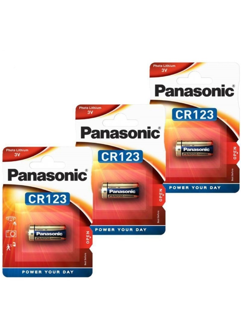 Panasonic 3-Pieces Panasonic CR123A Lithium 3V Batteries