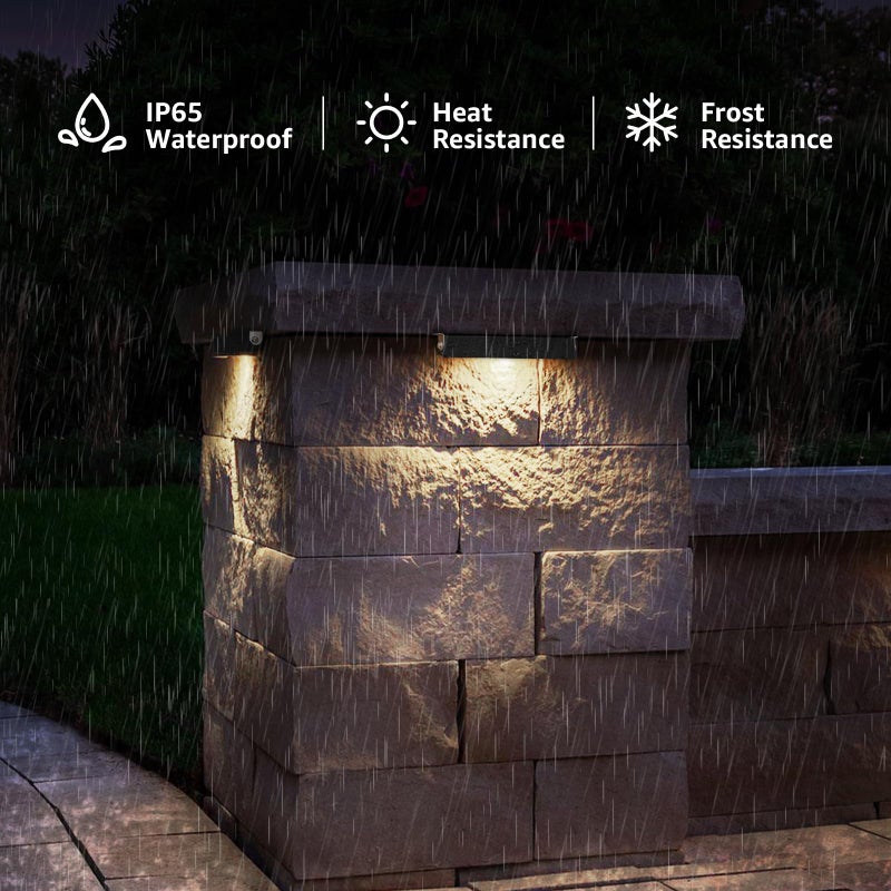 SUNVIE 7 Inch Retaining Wall Lights 5W LED Hardscape Lighting 12V-24V Low Voltage Step Lights 3000K Warm White Waterproof Outdoor Landscape Lighting for Patio Walls Stairs, 12-Pack with Connectors - Image 5