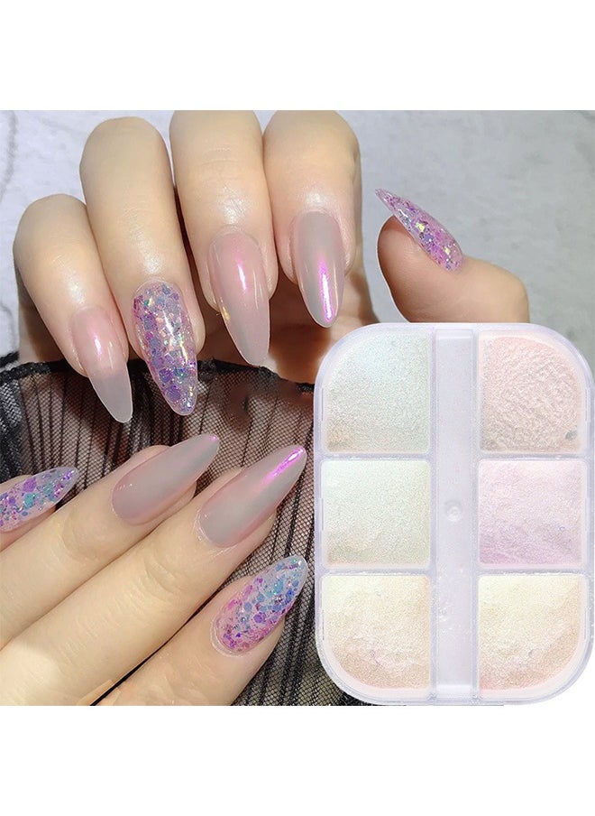 GOOD DEAL - Chrome Nail Powder Metallic Mirror Effect Pigment Chrome Iridescent Pearl Mica Powder Mirror Laser Aurora Nail Powder Aurora Powder for Nail Art - Image 1
