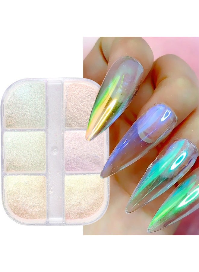 GOOD DEAL - Chrome Nail Powder Metallic Mirror Effect Pigment Chrome Iridescent Pearl Mica Powder Mirror Laser Aurora Nail Powder Aurora Powder for Nail Art - Image 1