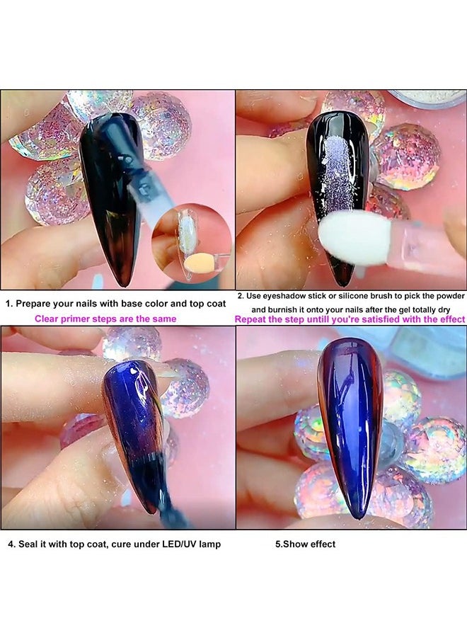 GOOD DEAL - Chrome Nail Powder Metallic Mirror Effect Pigment Chrome Iridescent Pearl Mica Powder Mirror Laser Aurora Nail Powder Aurora Powder for Nail Art - Image 1