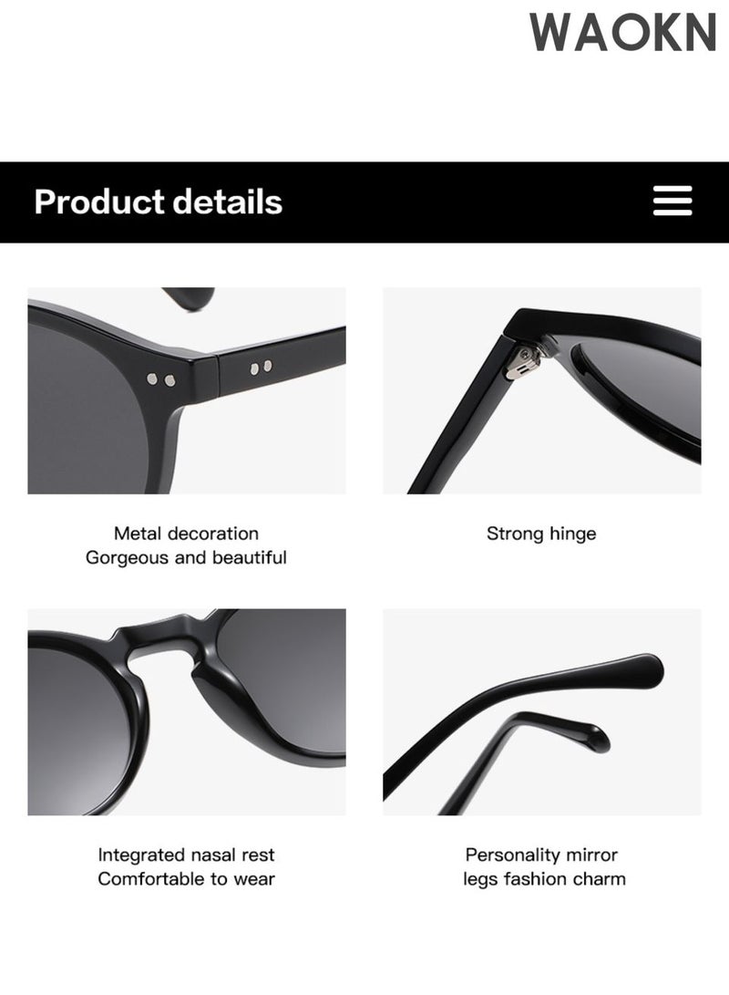 WAOKN Blue Light Glasses for Men and Women , Anti Blue Light Blocking Radiation Eyeglasses, Vintage round frame glasses,Ultra lightweight material, minimalist design,Round Clear Lens Eye Glasses for Reading Gaming Computer Glasses. - Image 5