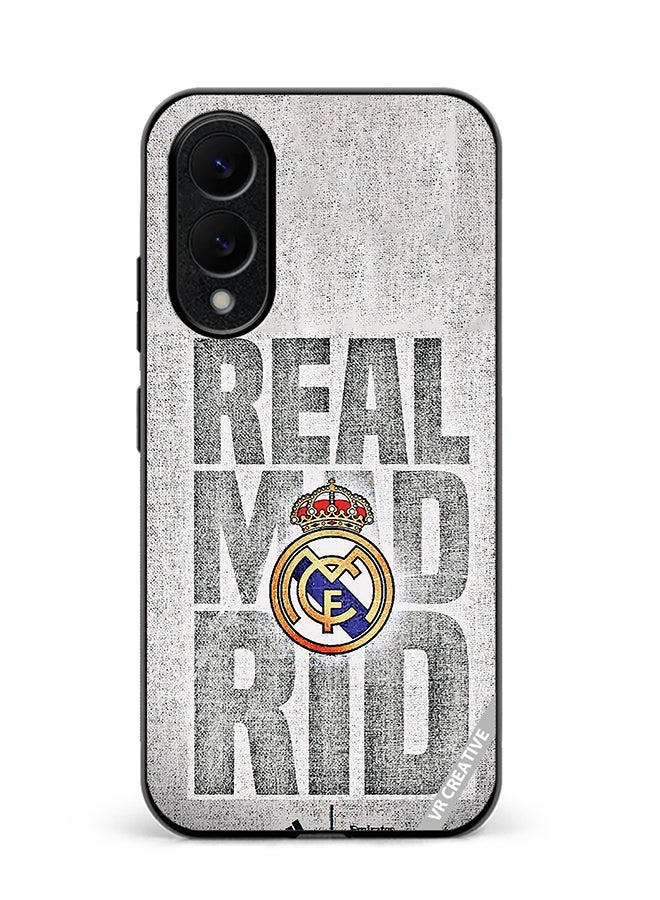 VR CREATIVE Protective Case Cover For Samsung Galaxy S25 Edge Real Madrid Logo Design Multicolour