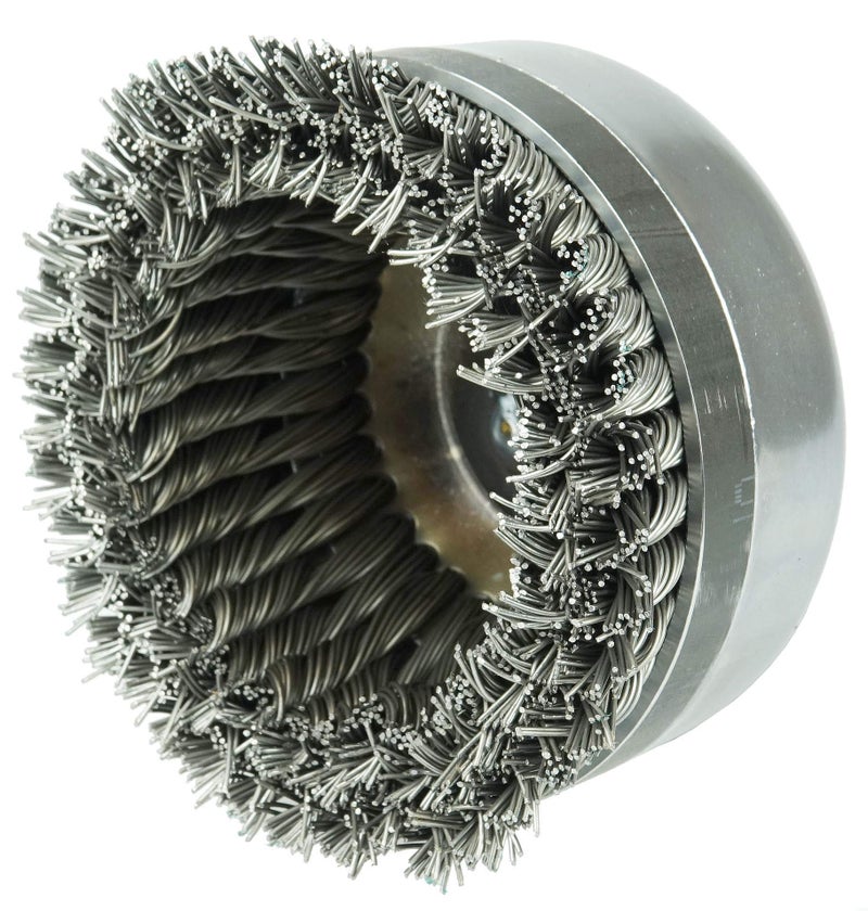 Weiler 12676 6" Double Row Knot Wire Cup, Banded, .023" Steel Fill, 5/8"-11 UNC Nut, Made in The USA - Image 3