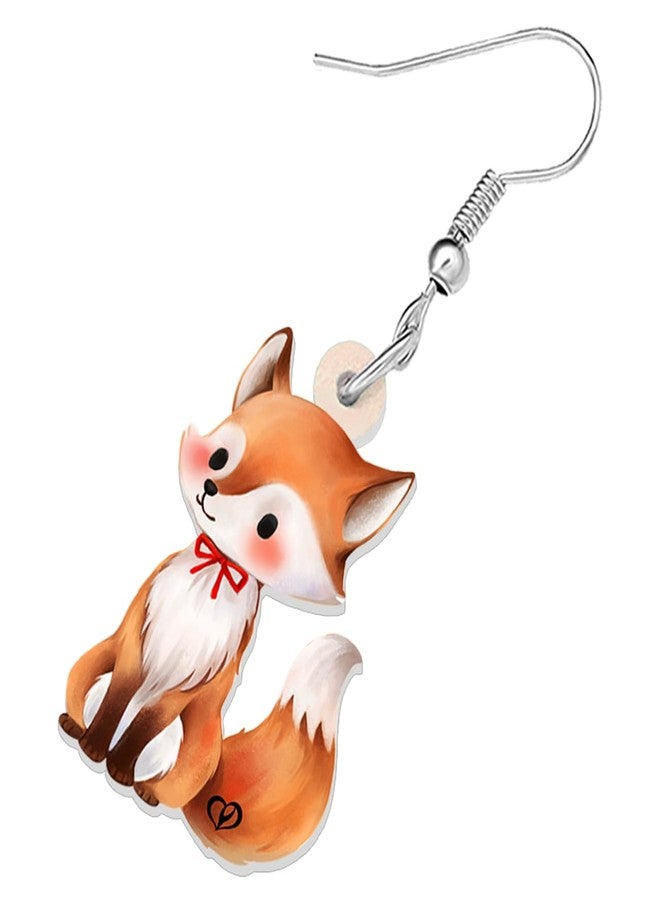 NEWEI Cute Fox Earrings Dangle Novelty Acrylic Foxes Jewelry For Women Gift Charms (Fox A) - Image 4