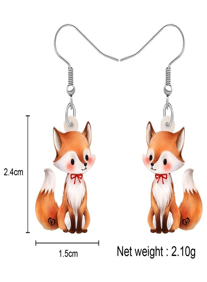NEWEI Cute Fox Earrings Dangle Novelty Acrylic Foxes Jewelry For Women Gift Charms (Fox A) - Image 5