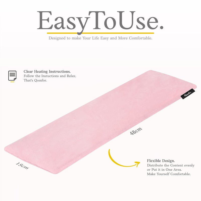 Qomfor Microwave Heating Pad - Large Heat Pack Microwavable - Heated Neck Wrap for Neck and Shoulders  Pain Relief - Reusable Lavender Heating Pad Microwavable - Pink - Image 4