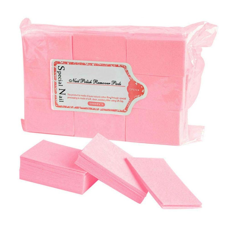 Aysekone 600 Pieces Pink Lint Free Nail Wipes Gel Polish Remover Cotton Pads for Manicure and Nail Art - Image 1