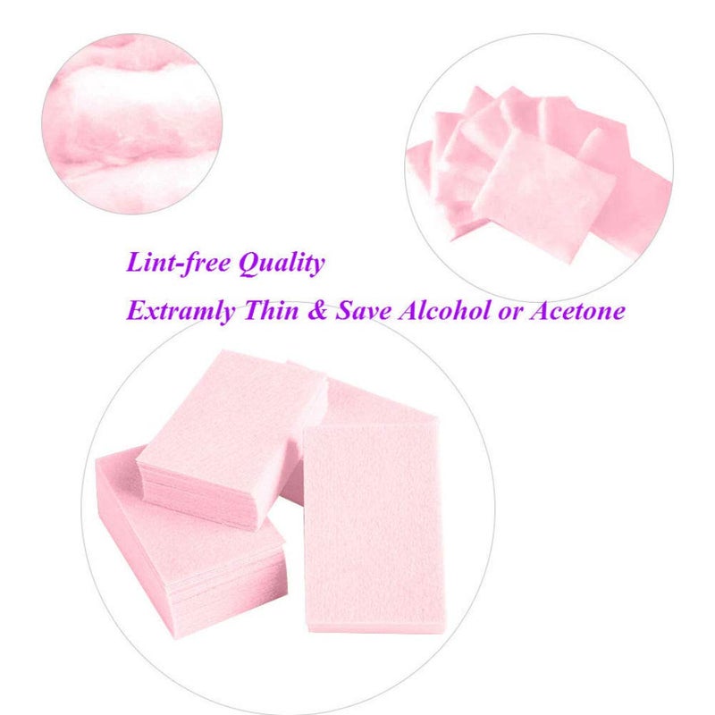 Aysekone 600 Pieces Pink Lint Free Nail Wipes Gel Polish Remover Cotton Pads for Manicure and Nail Art - Image 4