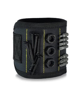 Excefore Magnetic Wristband with Lightweight Strong Magnets, Made From Magnetic Polyester, Magnetic Wristband for Holding Screws, Nails, Bolts, Drill Bits, Fasteners, Perfect Tool for Men, Black Yellow  - Image 1