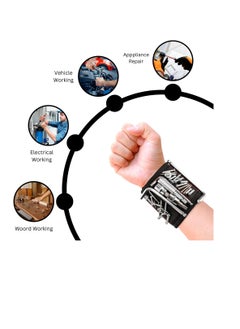 Excefore Magnetic Wristband with Lightweight Strong Magnets, Made From Magnetic Polyester, Magnetic Wristband for Holding Screws, Nails, Bolts, Drill Bits, Fasteners, Perfect Tool for Men, Black Yellow  - Image 5