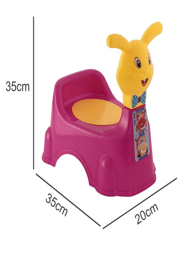 Zerya Rabbit Baby Potty Training Seat Chair for Kids- Infant Potty Toilet Chair with Removable Bowl & Closing Lid (Pink& Yellow) - Image 2