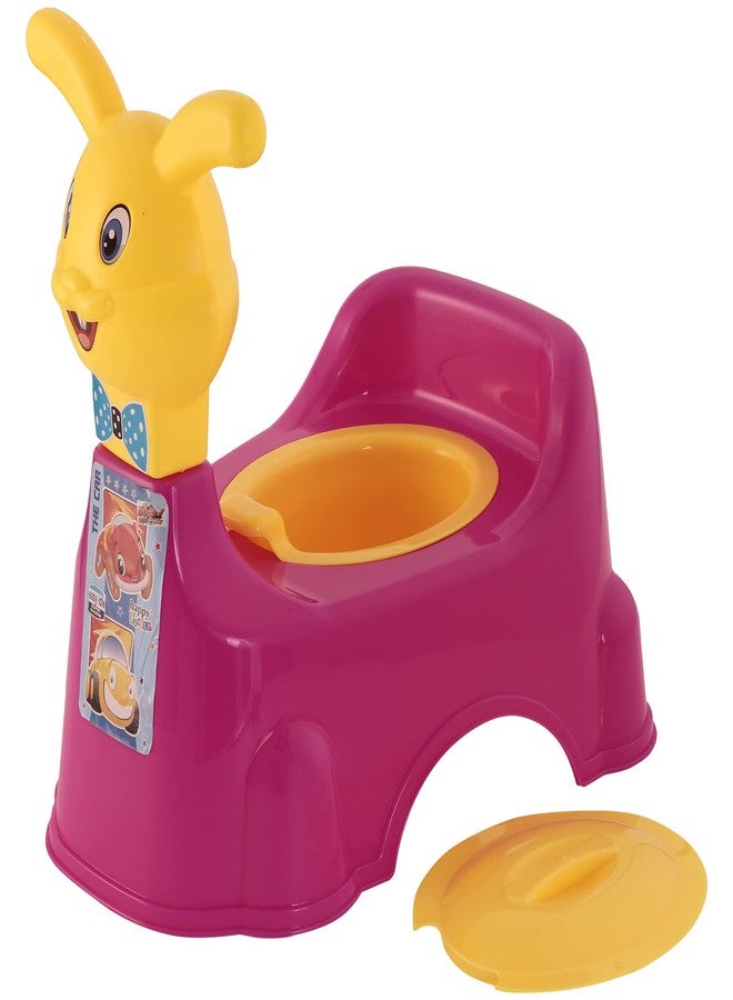 Zerya Rabbit Baby Potty Training Seat Chair for Kids- Infant Potty Toilet Chair with Removable Bowl & Closing Lid (Pink& Yellow) - Image 4