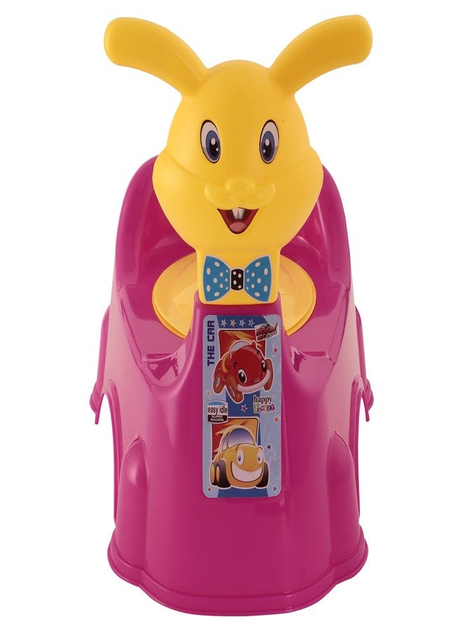 Zerya Rabbit Baby Potty Training Seat Chair for Kids- Infant Potty Toilet Chair with Removable Bowl & Closing Lid (Pink& Yellow) - Image 1