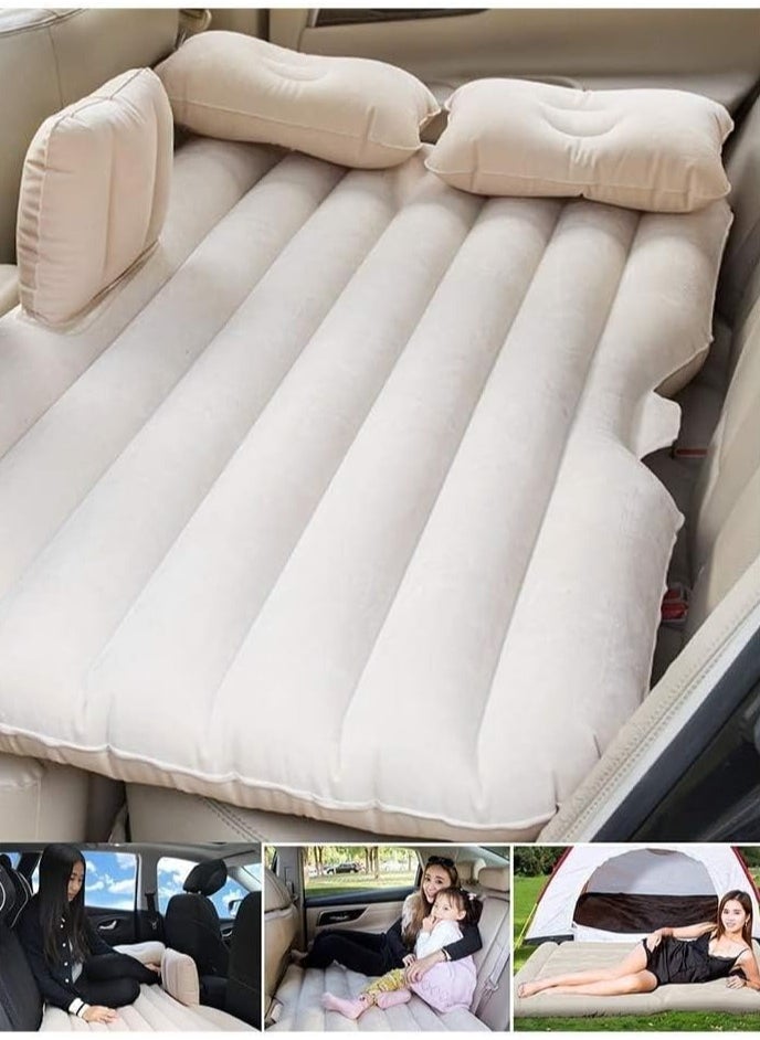 Generic - Inflatable Travel Car Bed Air Sofa with Two Inflatable Pillow for Car Back Seat Fits Most Car Models for Camping Travel, Hiking, Trip and Other Outdoor Activities - Image 1