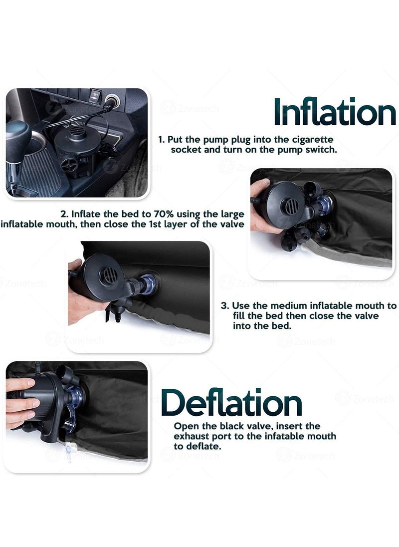Generic - Inflatable Travel Car Bed Air Sofa with Two Inflatable Pillow for Car Back Seat Fits Most Car Models for Camping Travel, Hiking, Trip and Other Outdoor Activities - Image 1