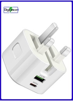 USB C Charger, 20W Fast Charge Wall Plug, 2 Ports PD QC 3.0 Fast Charger Plug, Compatible for iPhone 13, 13 Pro, 12, 12 Pro, 12 Pro Max