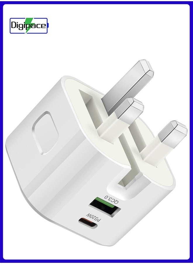 Generic - USB C Charger, 20W Fast Charge Wall Plug, 2 Ports PD QC 3.0 Fast Charger Plug, Compatible for iPhone 13, 13 Pro, 12, 12 Pro, 12 Pro Max - Image 1
