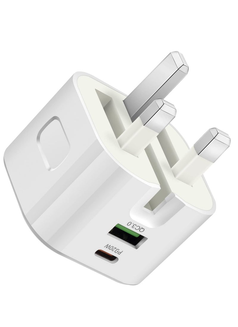 Generic - USB C Charger, 20W Fast Charge Wall Plug, 2 Ports PD QC 3.0 Fast Charger Plug, Compatible for iPhone 13, 13 Pro, 12, 12 Pro, 12 Pro Max - Image 1
