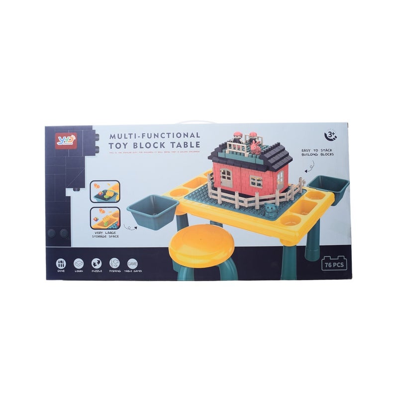 Multi Functional Toy Block Table 76 Pieces - 669-30 - Image 1