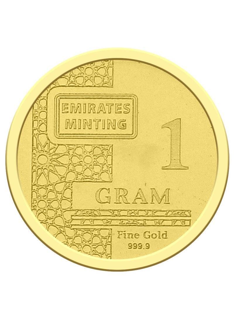 الإمارات مينتنج عملة ذهب إمارات ميتينج1 جرام بتصميم برج العرب نقاء 999.9  - Image 1
