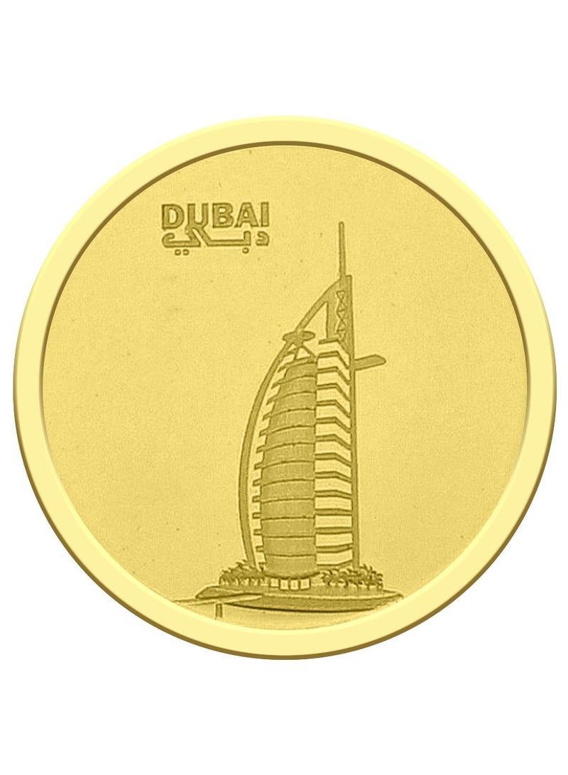 الإمارات مينتنج عملة ذهب إمارات ميتينج1 جرام بتصميم برج العرب نقاء 999.9  - Image 2