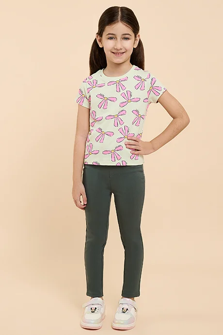 أر أند بي Printed T-Shirt with Crew Neck and Short Sleeves