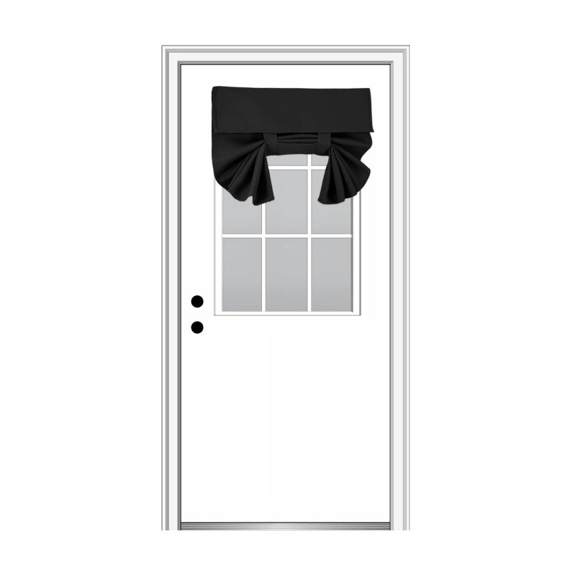 YSYY Blackout Door Curtains for Privacy, Front Sidelight Curtain,Easy Installed Glass Window Curtain. (Black,1 Panel, 24W x38L) - Image 1