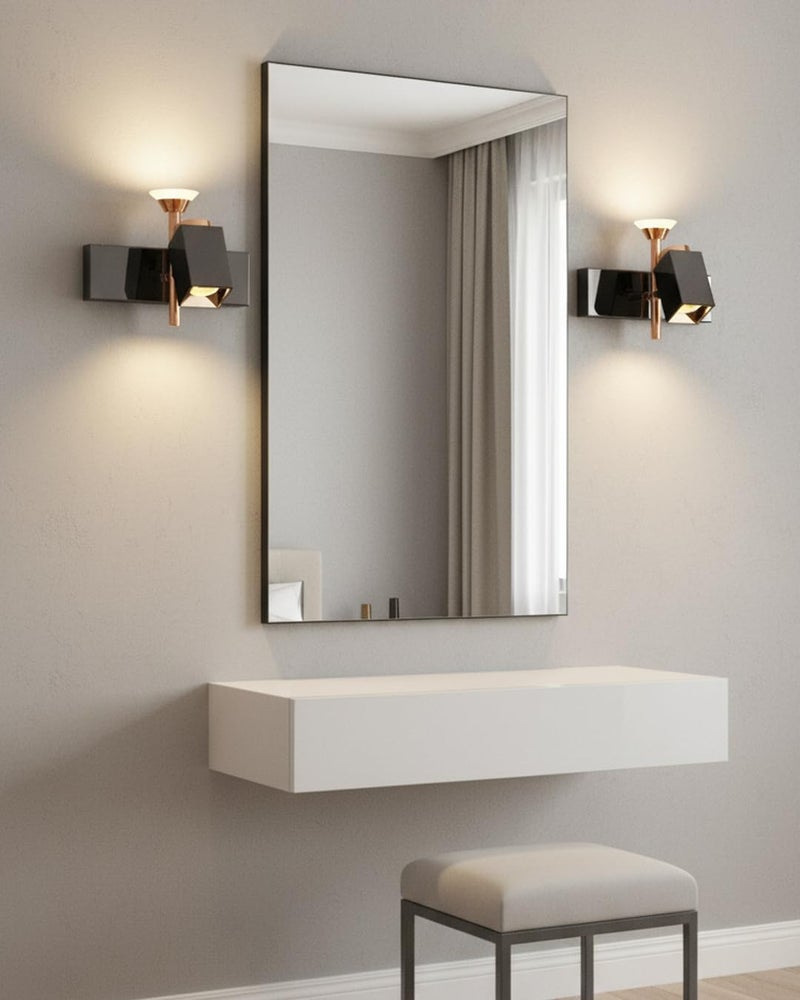 swanart Modern Black and Rose Gold Wall Sconce - Dual Light LED Wall Fixture with Adjustable Angles, Ideal for Living Room, Bedroom, and Office Decor - Image 4