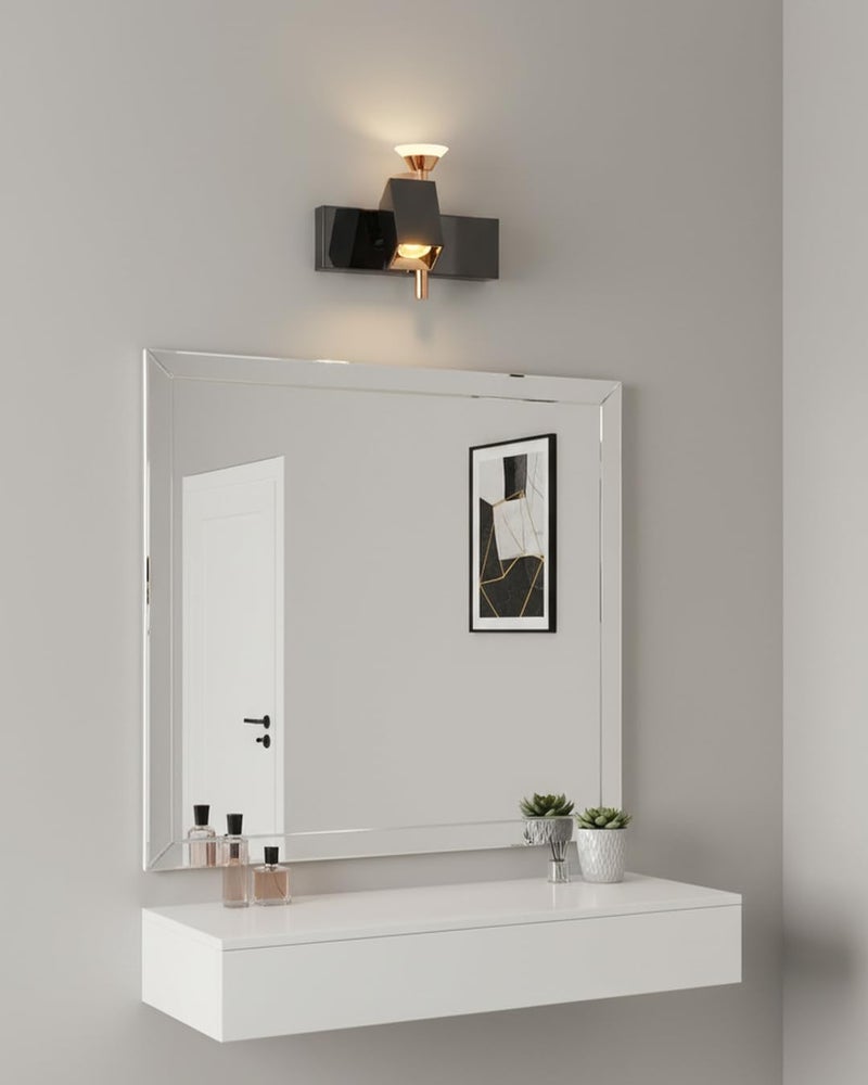 swanart Modern Black and Rose Gold Wall Sconce - Dual Light LED Wall Fixture with Adjustable Angles, Ideal for Living Room, Bedroom, and Office Decor - Image 3