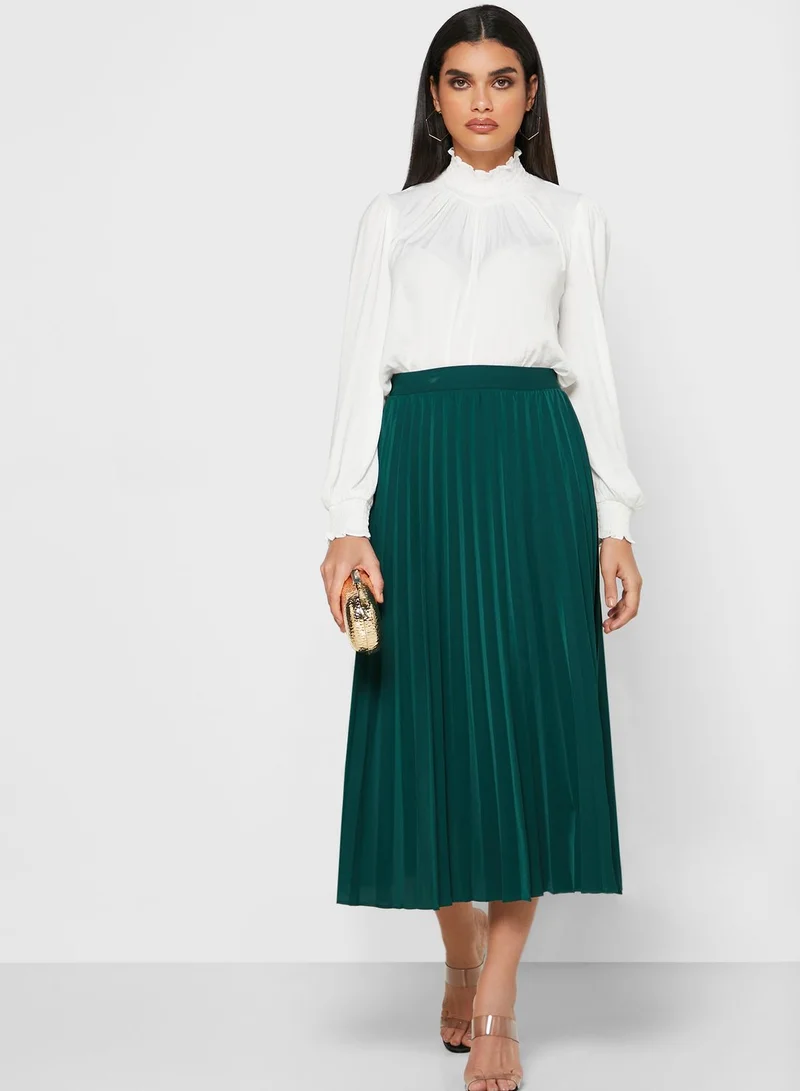 QUIZ High Waist Pleasted Skirt