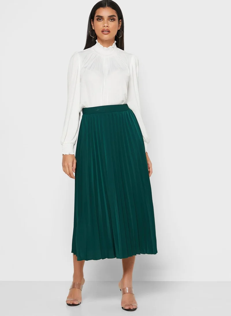 QUIZ High Waist Pleasted Skirt