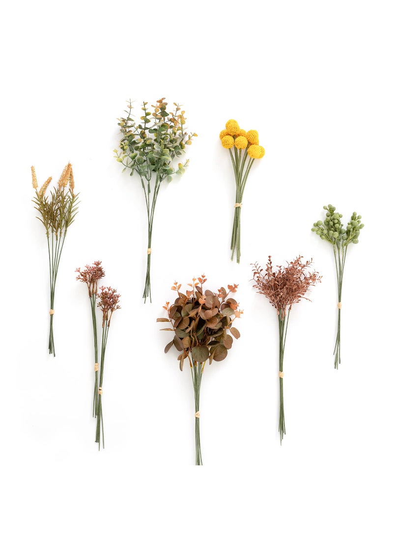 Ling's moment Lings Moment Artificial Greenery Stems Box Set 50pcs with 7 Kinds of Faux Greenery Picks for DIY Bridal Bouquets Wedding Floral Arrangement Table Centerpieces Terracota  Amber 