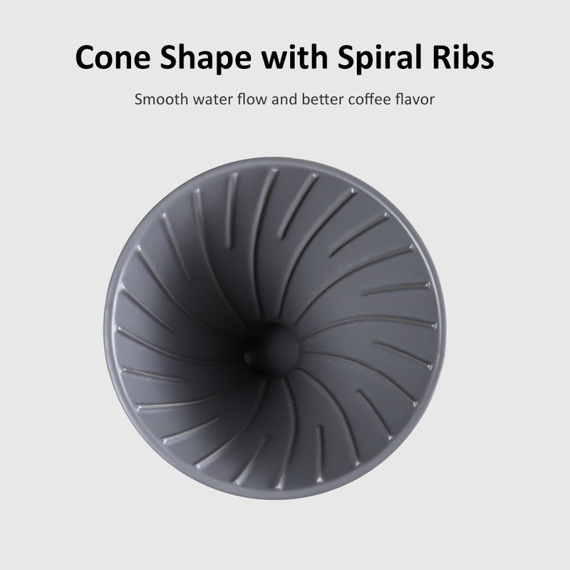 Coffee Dripper Ceramic Drip Coffee Filter Reusable Coffee Maker for 1-4 People - Image 2