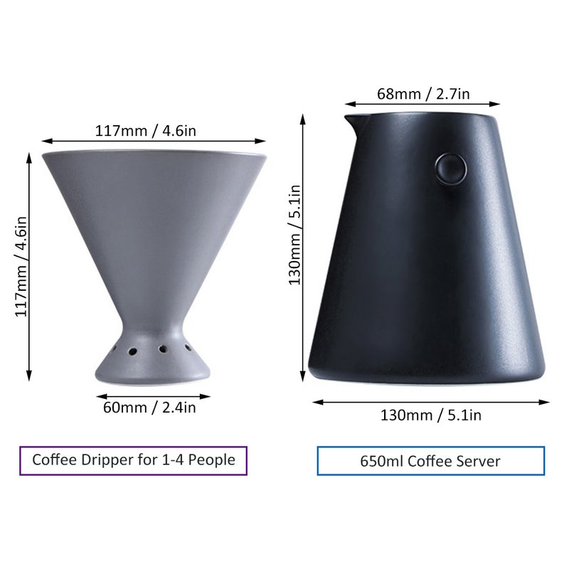 Coffee Dripper Ceramic Drip Coffee Filter Reusable Coffee Maker for 1-4 People - Image 5