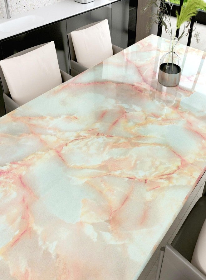 STICKEEP Beige Pink Marble Contact Paper Self Adhesive Marble Wallpaper Stick and Peel Waterproof Cream Granite Contact Paper for Countertops Kitchen Cabinets Drawers Liner Vinyl Roll 17.71" x 120" - Image 3