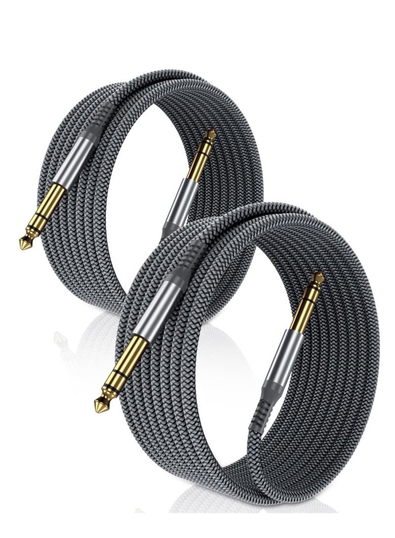 كيلا كابل أداة TRS مقاس 1/4 بوصة بطول 10 أقدام، سلك مضخم صوت جيتار باس مستقيم مقاس 6.35 مم، خط متوازن صوتي ستيريو مقاس ربع بوصة مقاس 6.35 مم للجيتار الكهربائي والباس ولوحة المفاتيح والميكسر والمكبر ومكبر الصوت - Image 1